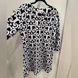 Jude Connally Navy and White Swirl Dress